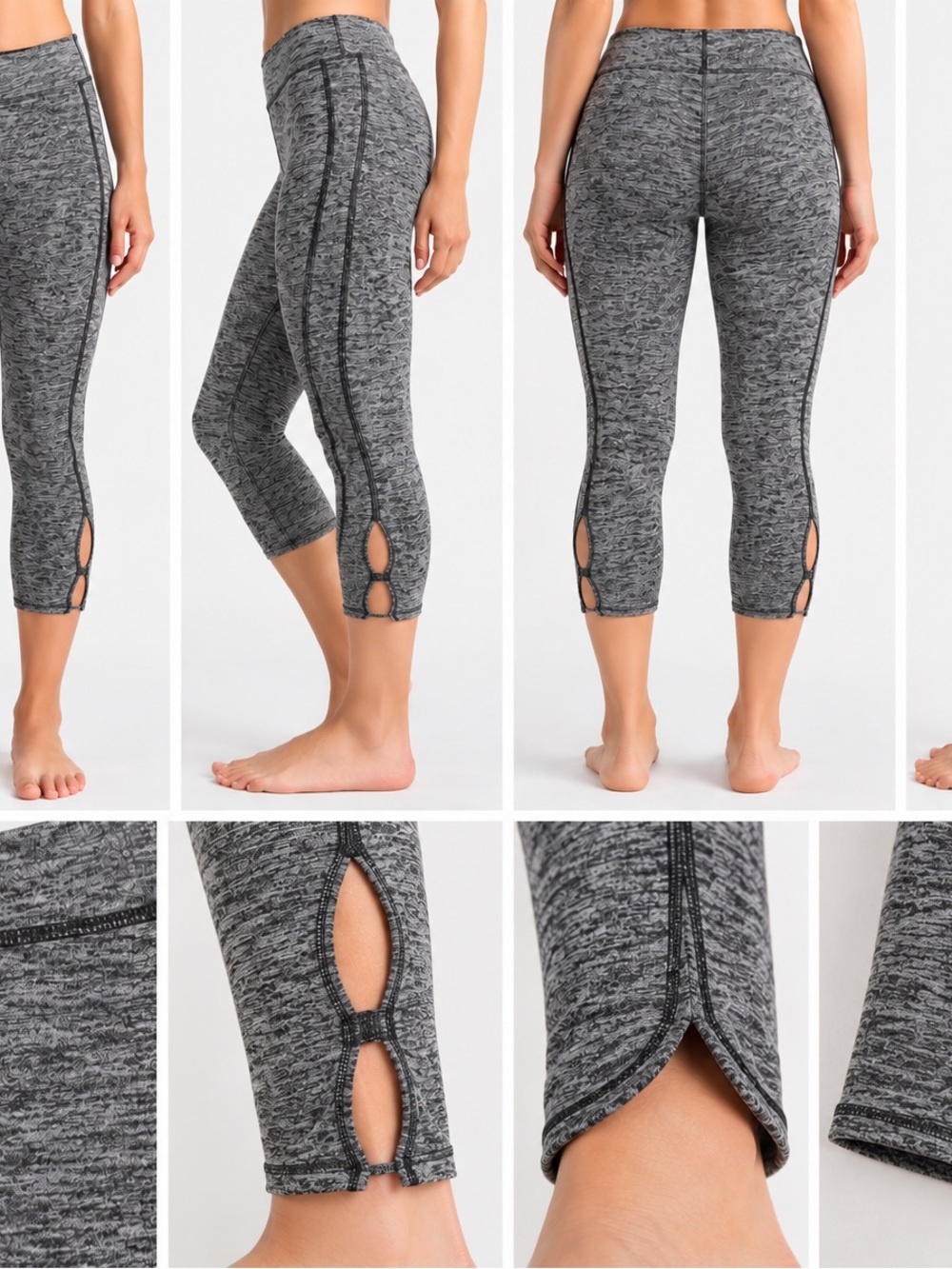Free People Movement Infinity Cutout Crop Leggings Grey 23” Inseam